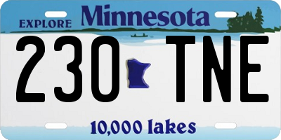 MN license plate 230TNE