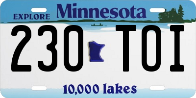 MN license plate 230TOI