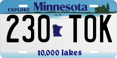 MN license plate 230TOK