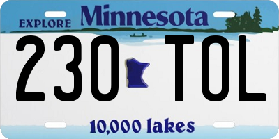 MN license plate 230TOL