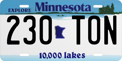 MN license plate 230TON