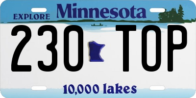 MN license plate 230TOP