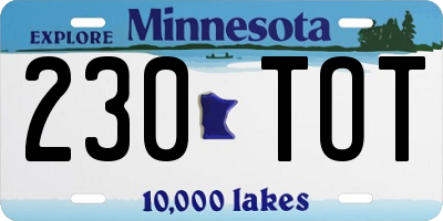 MN license plate 230TOT