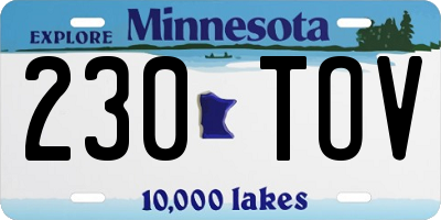 MN license plate 230TOV