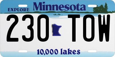 MN license plate 230TOW