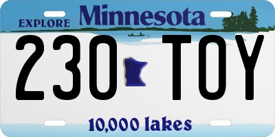 MN license plate 230TOY