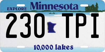 MN license plate 230TPI
