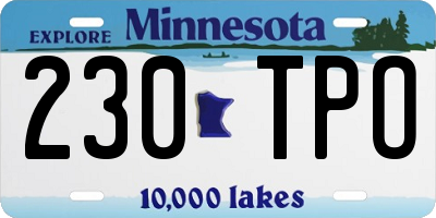 MN license plate 230TPO