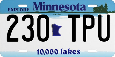 MN license plate 230TPU