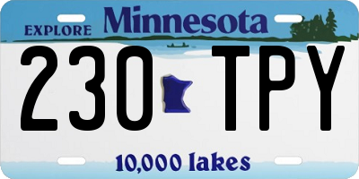 MN license plate 230TPY