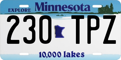 MN license plate 230TPZ