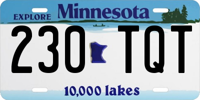 MN license plate 230TQT