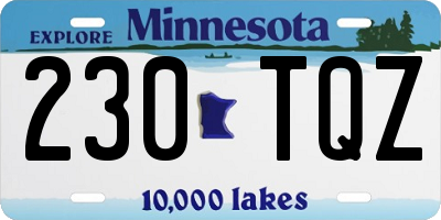 MN license plate 230TQZ