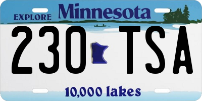 MN license plate 230TSA