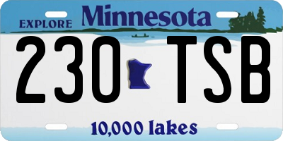 MN license plate 230TSB