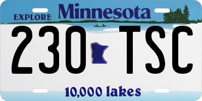 MN license plate 230TSC