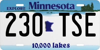 MN license plate 230TSE