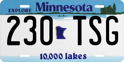 MN license plate 230TSG
