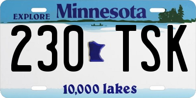 MN license plate 230TSK