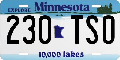 MN license plate 230TSO