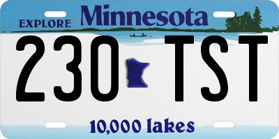 MN license plate 230TST