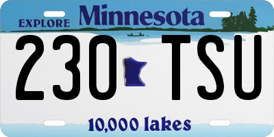 MN license plate 230TSU