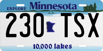 MN license plate 230TSX