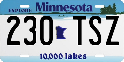 MN license plate 230TSZ