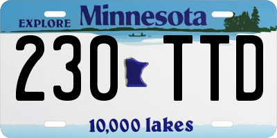 MN license plate 230TTD