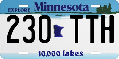 MN license plate 230TTH