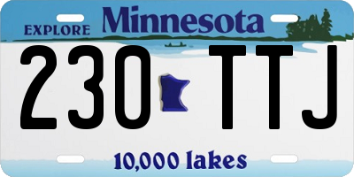 MN license plate 230TTJ