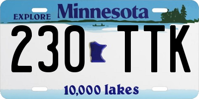 MN license plate 230TTK