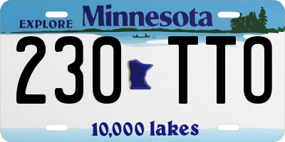 MN license plate 230TTO