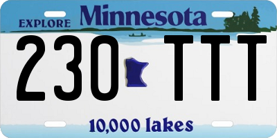 MN license plate 230TTT