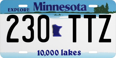 MN license plate 230TTZ