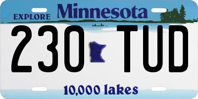 MN license plate 230TUD