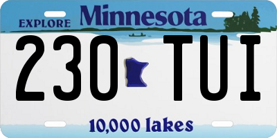 MN license plate 230TUI