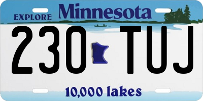 MN license plate 230TUJ