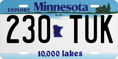 MN license plate 230TUK