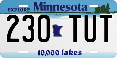 MN license plate 230TUT
