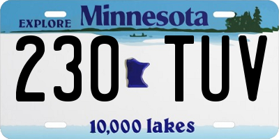 MN license plate 230TUV
