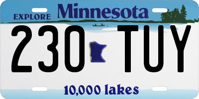 MN license plate 230TUY