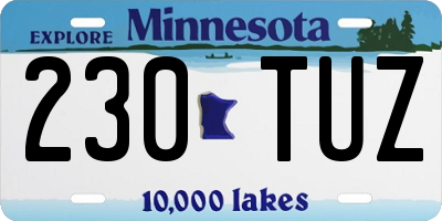 MN license plate 230TUZ
