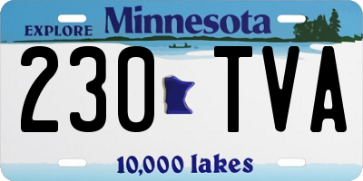 MN license plate 230TVA