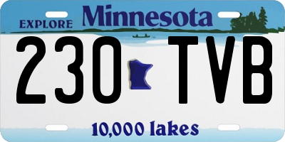 MN license plate 230TVB