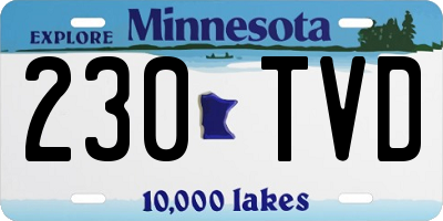 MN license plate 230TVD