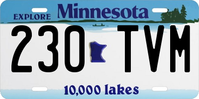 MN license plate 230TVM
