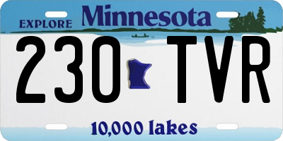 MN license plate 230TVR