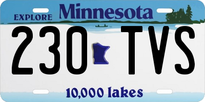 MN license plate 230TVS