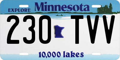 MN license plate 230TVV